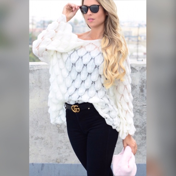 Boho Crocheted Feather Sweater - Picture 3 of 7